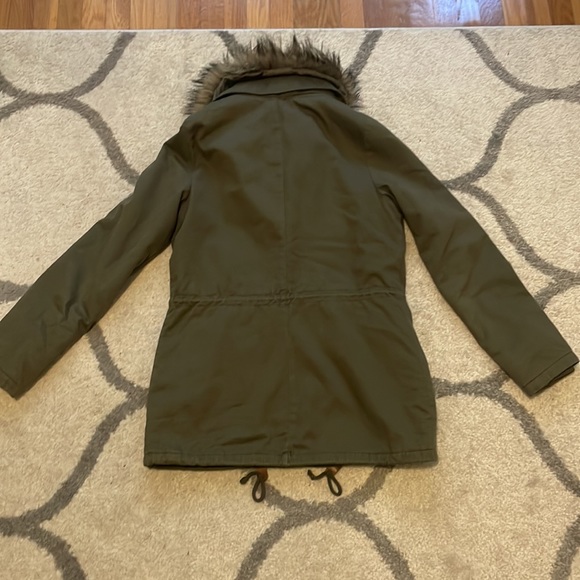H&M L.O.G.G green jacket with removable fur - Picture 3 of 4